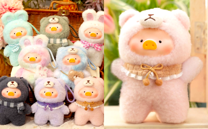 罐頭豬LuLu 美好時光系列膠臉毛絨掛件盲盒 HK$90 立即購買説到香港人喜歡的卡通公仔，罐頭豬LuLu就一定榜上有名！這次LuLu豬還會換上不同動物cosplay衣服，加上小圍巾，超可愛的陪大家出